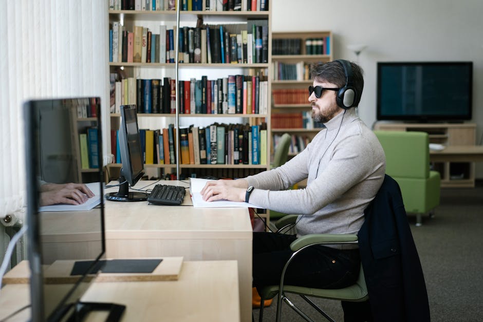 Person reading frequently asked questions about eye care