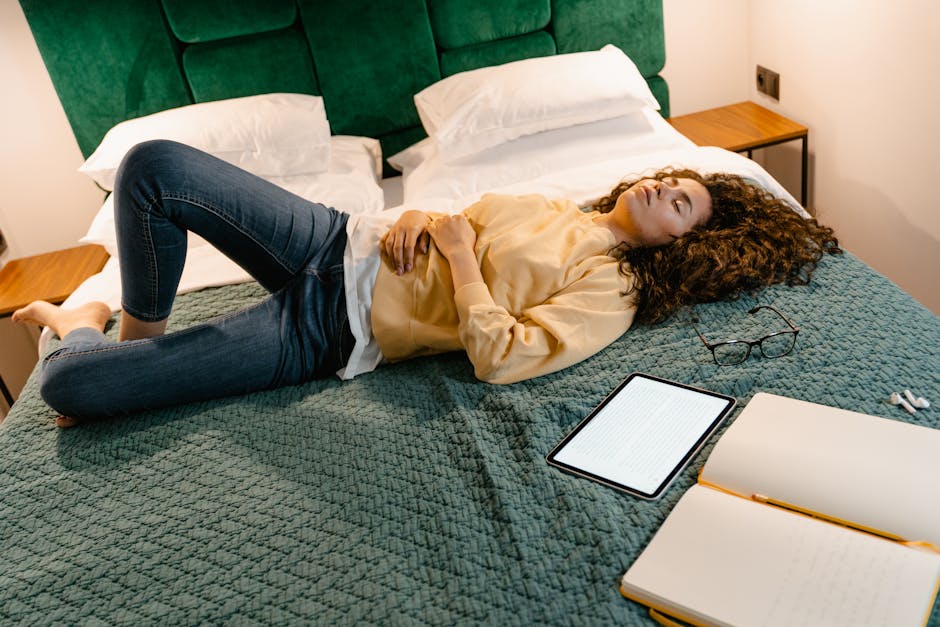Person taking a break from computer work to rest eyes